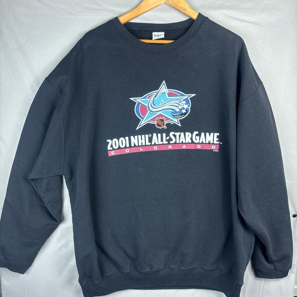 Vintage 2001 NHL All-Star Game Crewneck Sweatshirt Mens 2XL CCM Colorado Hockey